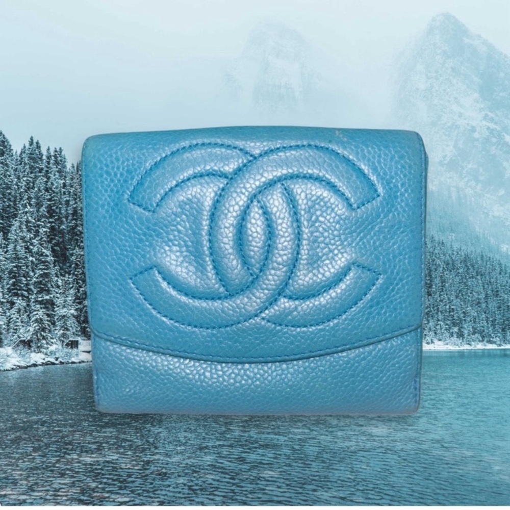 CHANEL PROJECT Blue Leather CC compact wallet!